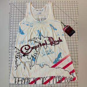 NWT Christian Audigier Women’s Size Medium Crystal Rock Hollywood Shirt